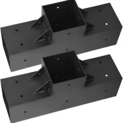 Buer, Spalier, Lysthuse Uden Tag^Pergola beslagssæt, T-formet 92x92 mm, sort, stål