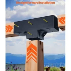 Buer, Spalier, Lysthuse Uden Tag^Pergola beslagssæt, T-formet 92x92 mm, sort, stål