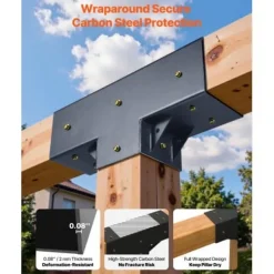 Buer, Spalier, Lysthuse Uden Tag^Pergola beslagssæt, T-formet 92x92 mm, sort, stål
