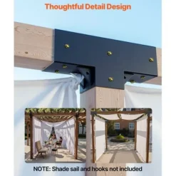 Buer, Spalier, Lysthuse Uden Tag^Pergola beslagssæt, T-formet 4-pak, 92x92 mm, sort, stål