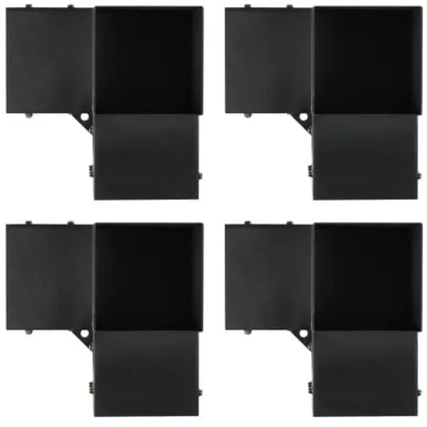Outlet Pergola beslagssæt, 3-vejs hjørnebeslag, 14,2x14,2 cm, sort, stål Buer, Spalier, Lysthuse Uden Tag