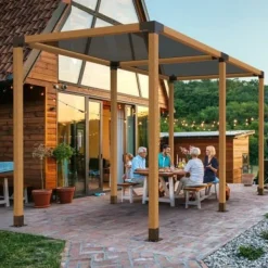 Buer, Spalier, Lysthuse Uden Tag^Pergola beslagssæt, 4-vejs kraftigt hjørnebeslag, 10,2x10,2 cm, sort, stål