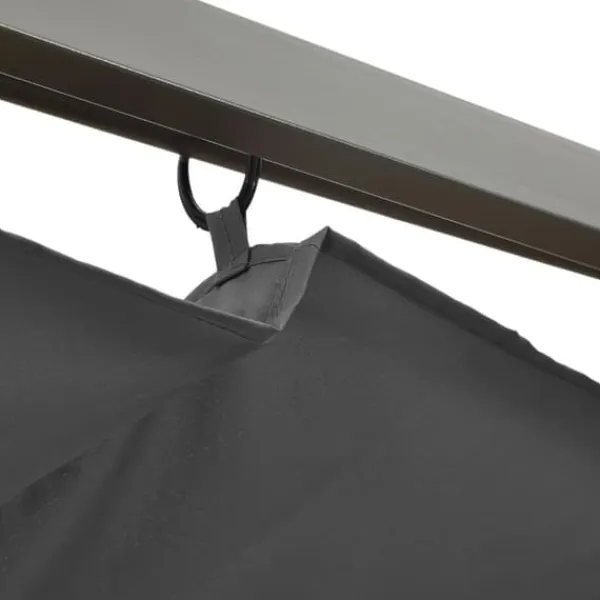 Buer, Spalier, Lysthuse Uden Tag^Pergola med sammenrulleligt tag 3x3 m - Robust antracitgrå stål | Vægt: 180 g/m²