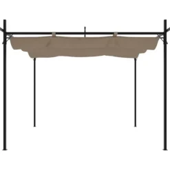 Outlet Pergola med sammenrulleligt tag - UV-resistent & robust | Størrelse: 295x292x230 cm | Farve: Gråbrun Buer, Spalier, Lysthuse Uden Tag