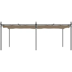 Buer, Spalier, Lysthuse Uden Tag^Pergola med sammenrulleligt tag - UV-resistent | Størrelse: 589x292x230 cm | Farve: Gråbrun