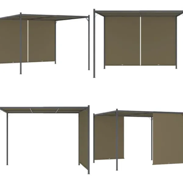 Buer, Spalier, Lysthuse Uden Tag^Pergola med tilbagetrækkeligt tag 3x3 m 180 g/m² gråbrun - Pergola - Pergolaer - Home & Living