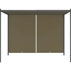 Best Pergola med tilbagetrækkeligt tag 3x3 m - Robust og vandafvisende | Farve: Gråbrun | Størrelse: 180 g/m² Buer, Spalier, Lysthuse Uden Tag