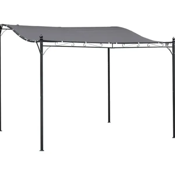 Buer, Spalier, Lysthuse Uden Tag^Pergola pavillon 297x297 cm, metal, grå – terrasse/altan