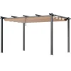 Buer, Spalier, Lysthuse Uden Tag^Pergola, Retraktabelt Baldakin, 296x395x230 cm, Beige, Aluminium