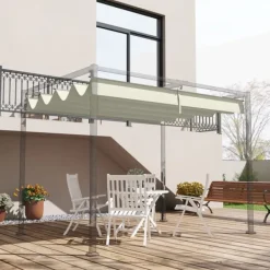 Telte & Lysthuse^Pergola Udskiftnings Tag, 285x200 cm, Cremehvid