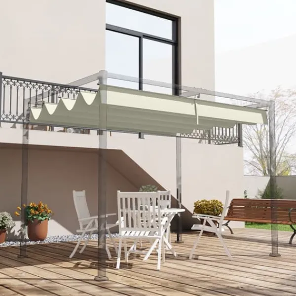 Telte & Lysthuse^Pergola Udskiftnings Tag, 285x200 cm, Cremehvid