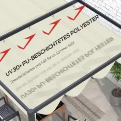 Telte & Lysthuse^Pergola Udskiftnings Tag, 285x200 cm, Cremehvid