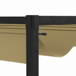 Buer, Spalier, Lysthuse Uden Tag^Pergola 4x3m havepavillon, terrasse tagbeklædning lavet af stål, havepavillon med justerbart tag, fritstående, solafskærmning til terrasse og have, Kh | CDON