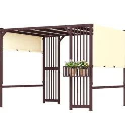 Buer, Spalier, Lysthuse Uden Tag^Pergola, 295x252x230 cm, Brun
