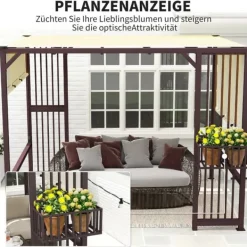 Buer, Spalier, Lysthuse Uden Tag^Pergola, 295x252x230 cm, Brun