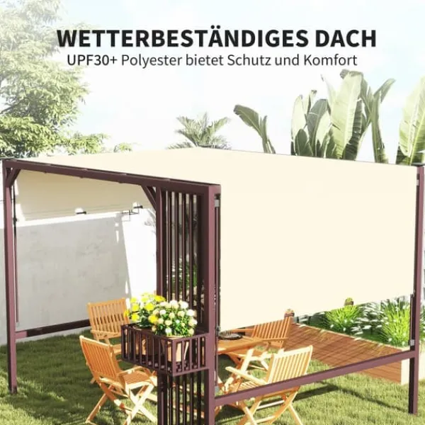 Buer, Spalier, Lysthuse Uden Tag^Pergola, 295x252x230 cm, Brun