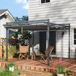 Online Pergola, 358x320x245 cm, Grå Buer, Spalier, Lysthuse Uden Tag