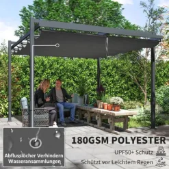 Online Pergola, 358x320x245 cm, Grå Buer, Spalier, Lysthuse Uden Tag