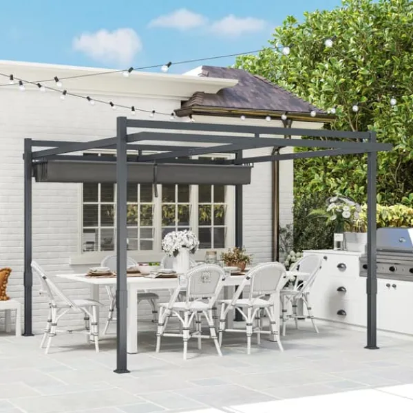 Online Pergola, 358x320x245 cm, Grå Buer, Spalier, Lysthuse Uden Tag
