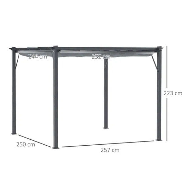Buer, Spalier, Lysthuse Uden Tag^Pergola, 300x300x223 cm, Grå