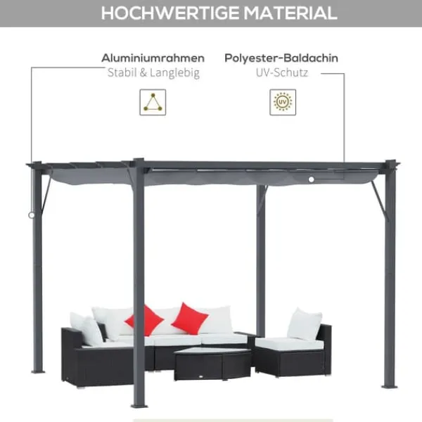 Buer, Spalier, Lysthuse Uden Tag^Pergola, 300x300x223 cm, Grå