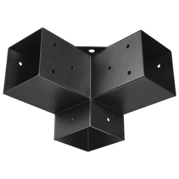 Buer, Spalier, Lysthuse Uden Tag^Pergolabeslagsæt - Kraftige 3-vejs hjørnebeslag - Indre mål 92 x 92 mm - Passer til 10,2 x 10,2 cm stolper - 4 stk - Til træbjælker