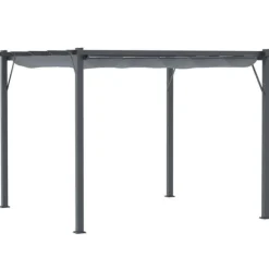 Outlet Pergola/pavillon 3×3×2,23 m, skydetag, aluminium, kulgrå/mørkegrå Buer, Spalier, Lysthuse Uden Tag