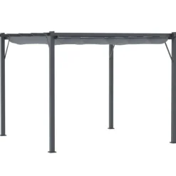 New Pergola/pavillon 3×3×2,23 m, skydetag, aluminium, kulgrå/mørkegrå Buer, Spalier, Lysthuse Uden Tag