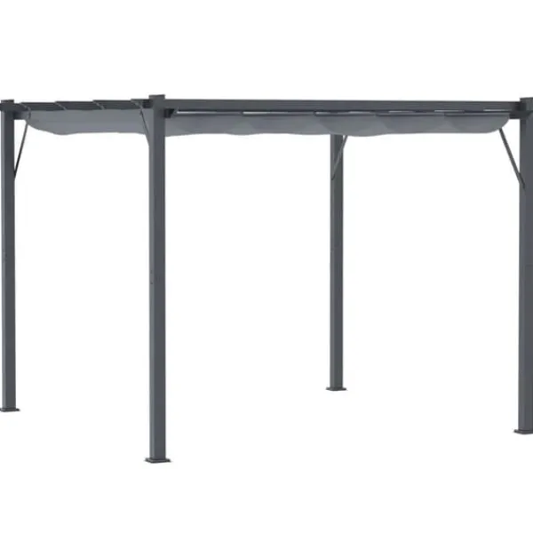 New Pergola/pavillon 3×3×2,23 m, skydetag, aluminium, kulgrå/mørkegrå Buer, Spalier, Lysthuse Uden Tag