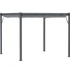 Best Pergola/pavillon 3×3×2,23 m, skydetag, aluminium, kulgrå/mørkegrå Buer, Spalier, Lysthuse Uden Tag