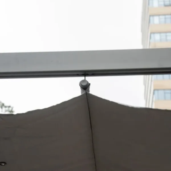 Best Pergola/pavillon 3×3×2,23 m, skydetag, aluminium, kulgrå/mørkegrå Buer, Spalier, Lysthuse Uden Tag