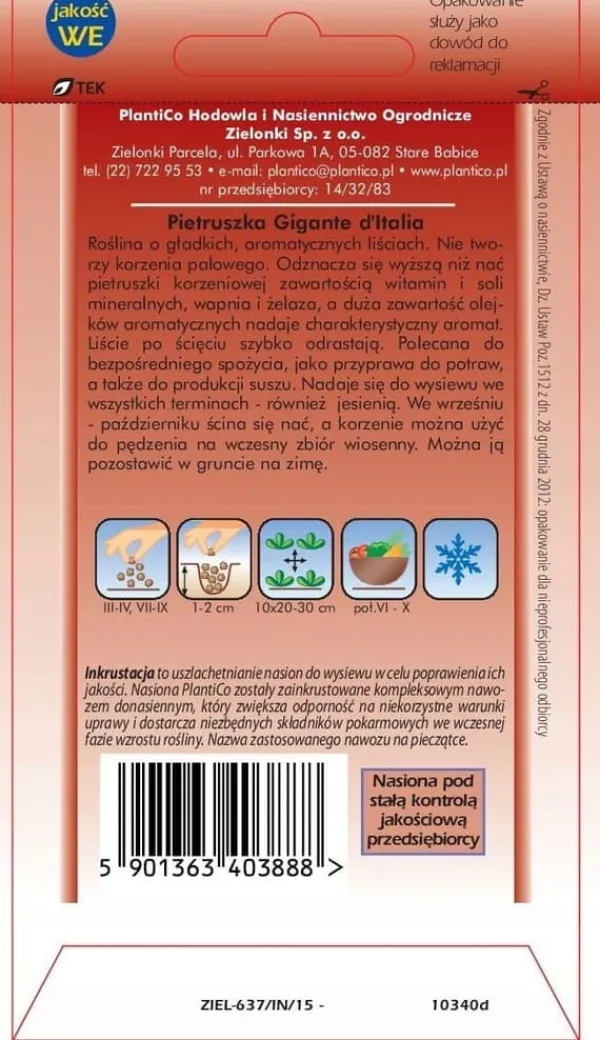 Sale Persilleblad Gigante d'Italia 5g PlantiCo frø Frø