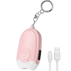 Clearance Personlig alarm lommelygte bærbar selvforsvar 130dB høj advarsel nøglering Sikkerhedslamper