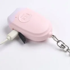 Clearance Personlig alarm lommelygte bærbar selvforsvar 130dB høj advarsel nøglering Sikkerhedslamper