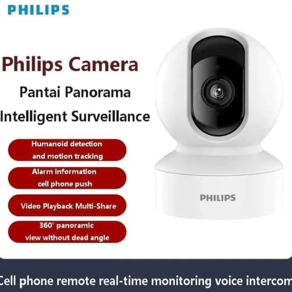 Philips Sikkerhedsmonitorer & Videokameraer^TAI6000W/93 Trådløst Overvågningskamera – WiFi/4G, 1080p HD, Pan/Tilt, Bevægelsesdetektion, Nattesyn, Til Hjem og Kontor