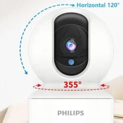 Philips Sikkerhedsmonitorer & Videokameraer^TAI6000W/93 Trådløst Overvågningskamera – WiFi/4G, 1080p HD, Pan/Tilt, Bevægelsesdetektion, Nattesyn, Til Hjem og Kontor