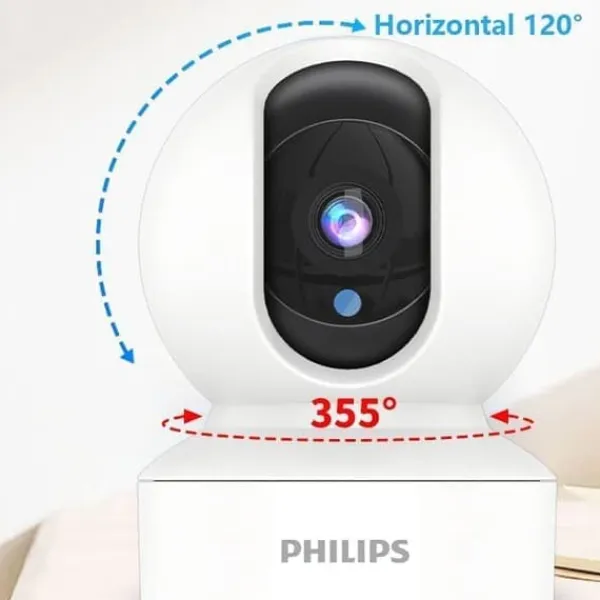 Philips Sikkerhedsmonitorer & Videokameraer^TAI6000W/93 Trådløst Overvågningskamera – WiFi/4G, 1080p HD, Pan/Tilt, Bevægelsesdetektion, Nattesyn, Til Hjem og Kontor