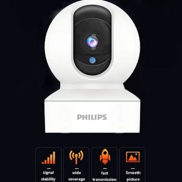 Philips Sikkerhedsmonitorer & Videokameraer^TAI6000W/93 Trådløst Overvågningskamera – WiFi/4G, 1080p HD, Pan/Tilt, Bevægelsesdetektion, Nattesyn, Til Hjem og Kontor
