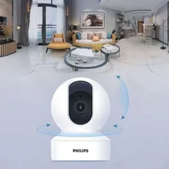 Philips Sikkerhedsmonitorer & Videokameraer^TAI6000W/93 Trådløst Overvågningskamera – WiFi/4G, 1080p HD, Pan/Tilt, Bevægelsesdetektion, Nattesyn, Til Hjem og Kontor