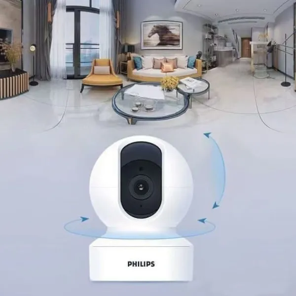 Philips Sikkerhedsmonitorer & Videokameraer^TAI6000W/93 Trådløst Overvågningskamera – WiFi/4G, 1080p HD, Pan/Tilt, Bevægelsesdetektion, Nattesyn, Til Hjem og Kontor