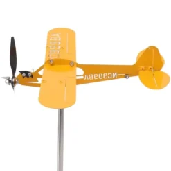 Best Piper J3 Cub Airplane Weathervane 3D Metal Airplane Weather Fane Udendørs tag Vindretningsindikator Haveindretning Lille Vinddekoration