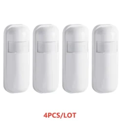 Clearance PIR Bevægelsessensor, Alarmdetektor, Trådløs 433MHz, Kompatibel med Alarmsystemer, 4PCS Bevægelsesdetektorer