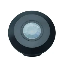 Bevægelsesdetektorer^PIR bevægelsessensor loft sort rund Ø10cm ultra flad Idealed