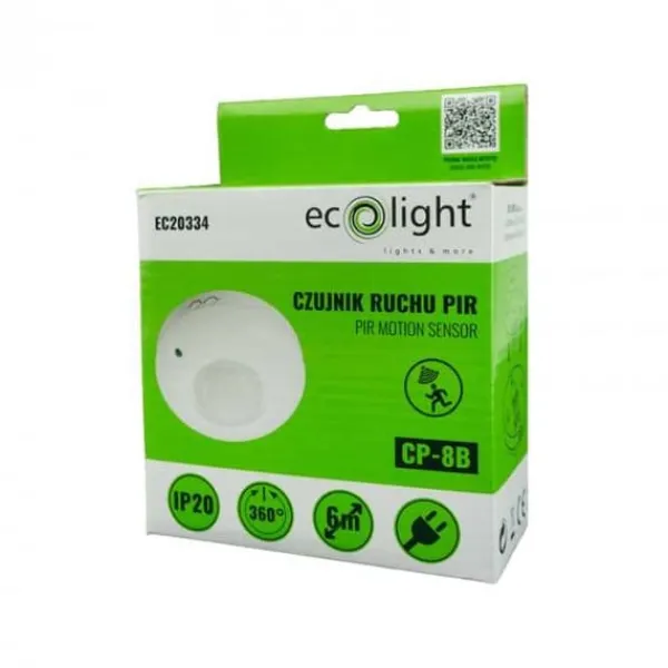 Bevægelsesdetektorer^PIR-bevægelsessensor CP-8B HVID loft maks. 300W