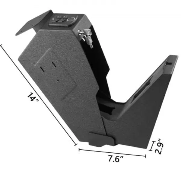 Online Pistolboks 19,3x7,4x35,6 cm Sort Stål Opbevaring Pengeskabe