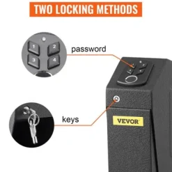Online Pistolboks 19,3x7,4x35,6 cm Sort Stål Opbevaring Pengeskabe