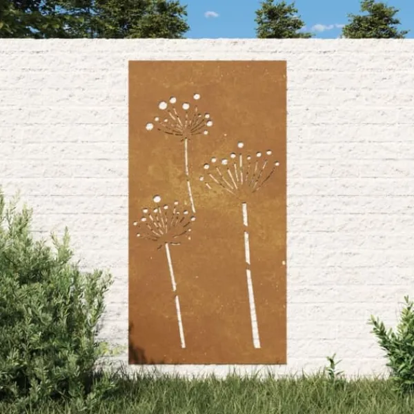 Sale Plakater, prints & vægkunst - Living udendørs vægdekoration 105x55 cm blomsterdesign cortenstål Havedekorationer