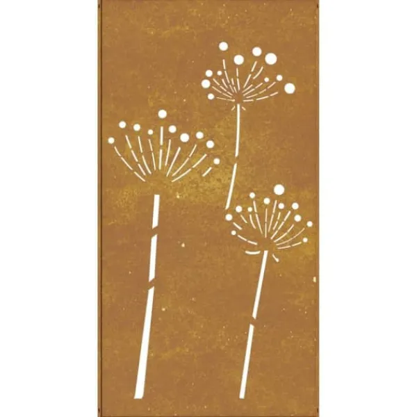 Sale Plakater, prints & vægkunst - Living udendørs vægdekoration 105x55 cm blomsterdesign cortenstål Havedekorationer