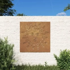 Havedekorationer^Plakater, prints & vægkunst - Living udendørs vægdekoration 55x55 cm soldesign cortenstål