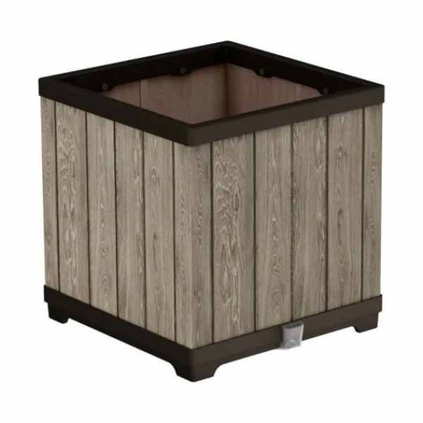 Krukker & Plantebeholdere^Plant pot Keter 262635 Oak Resin Plastic Squared